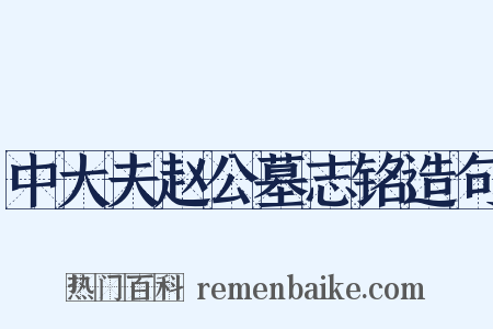 中大夫赵公墓志铭造句是什么意思的图片